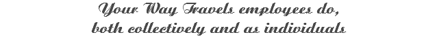 Your Way Travels employees do, both collectively and as individuals
